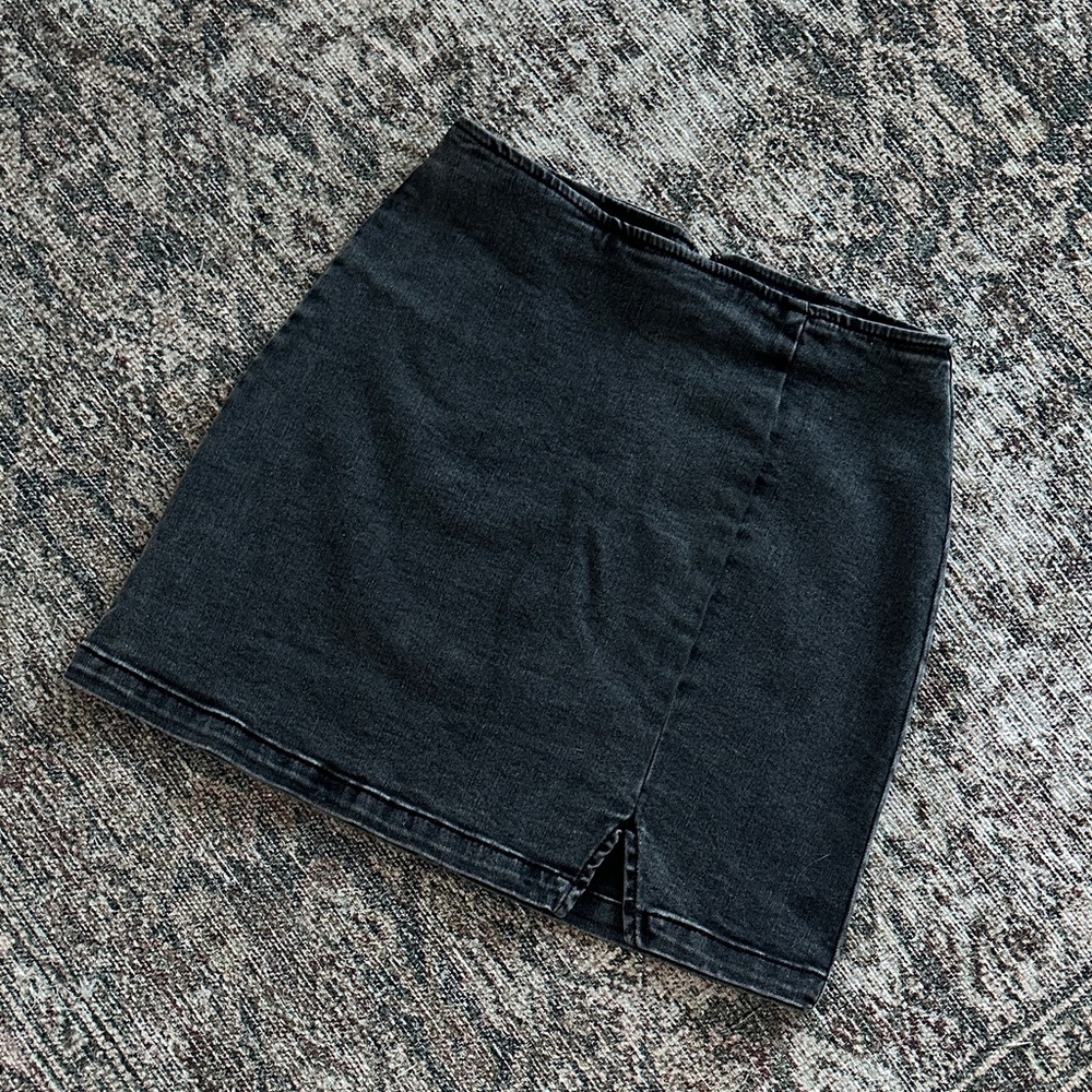 Wild Fable Black Denim Mini Skirt (Size 0)